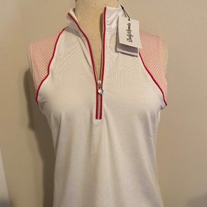 Daily Sports Maja White/Pink Sleeveless Polo
